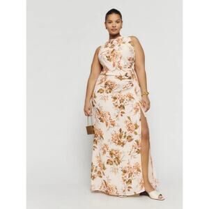 Reformation Senna Formal Maxi Dress in Bella Floral Print Plus Size Size 16 NWT